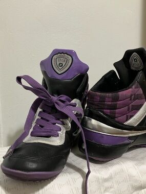 Fila Black, Purple & Silver High-Top Sneakers Vintage 2000s